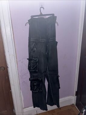 Daisy Black Wide-Leg Cargo Jumpsuit